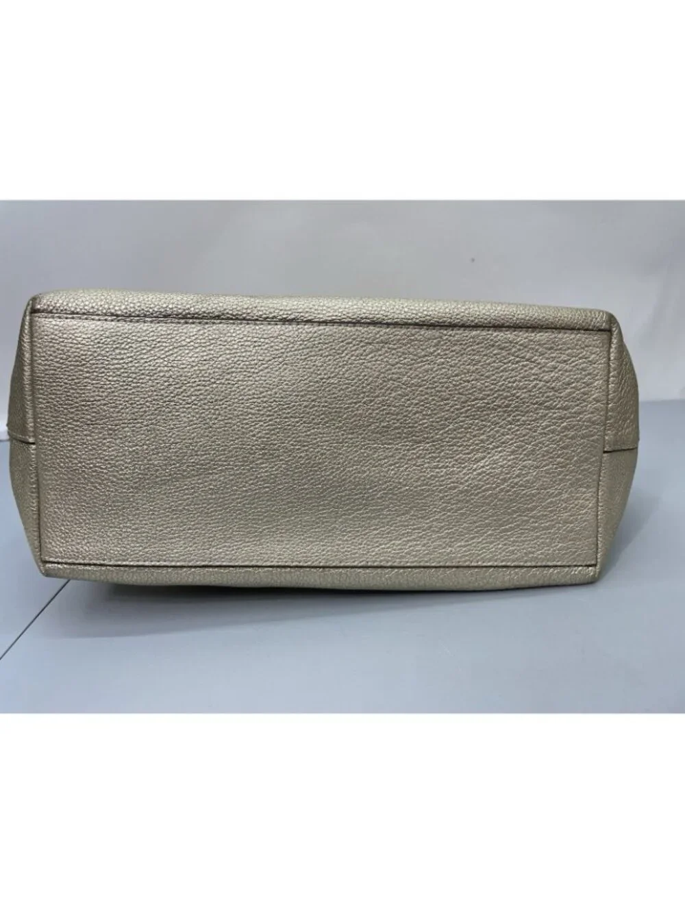Coach Taylor Tote Shoulder Bag Zip Top Metallic Pebbled Leather Gold